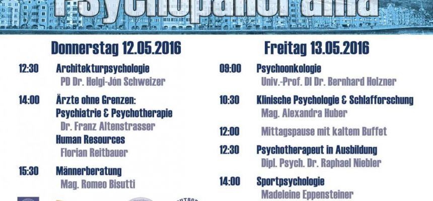Vortragsreihe zu Psychologischen Arbeitsfeldern - Psychopanorama 2016